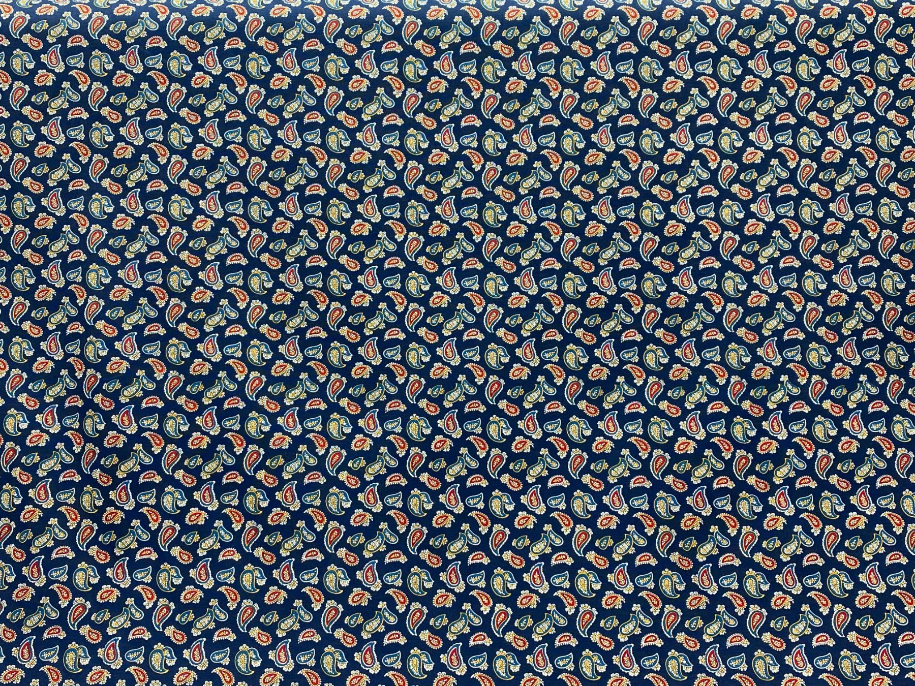 Tessuti: Tissu coton bleu imprimé cachemire – Nuovo e nell'imballaggio originale da Préverenges venduto da mam_629h
