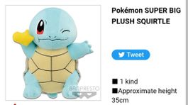 LAST PRICE! Pokemon Squirtle Mogumogu Big Doll Banpresto