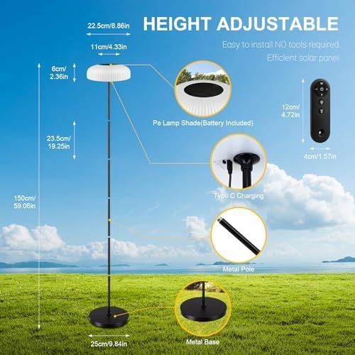 Lampade: Solar Stehlampe Outdoor USB C aufladbar – Nuovo e nell'imballaggio originale da Hundwil venduto da Stallone5 6