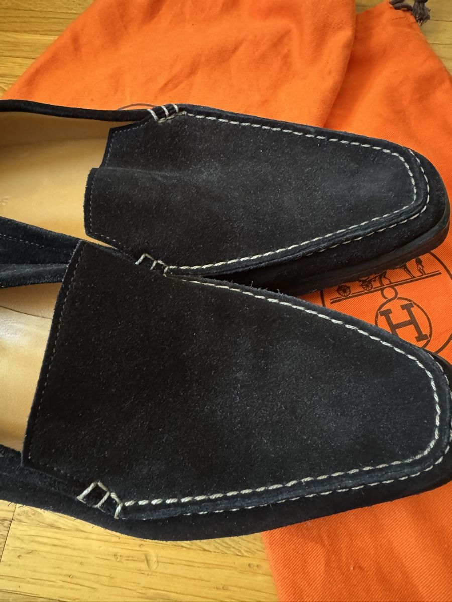 Hermès Scarpe da uomo: Mocassins Hermès daim noir, taille 41 – Nuovo (secondo la descrizione) da Morges venduto da sandy069 3