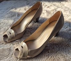 NAVYBOOT PUMPS LEDER SCHUHE 41 BEIGE TAUPE TOP ZU JEANS