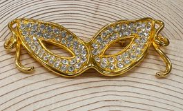 Mascarade cristal strass masque broche broche yeux de chat