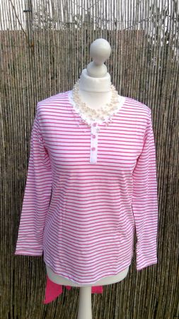 Lot 2x Sweat T-shirt un à rayures & un rose pink, t. S, NEUF