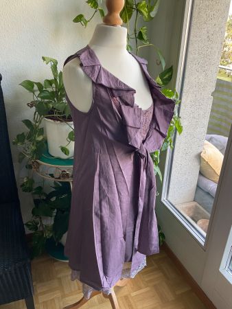 Adorable ensemble 2p. tunique et gilet 3322 violet coton XS