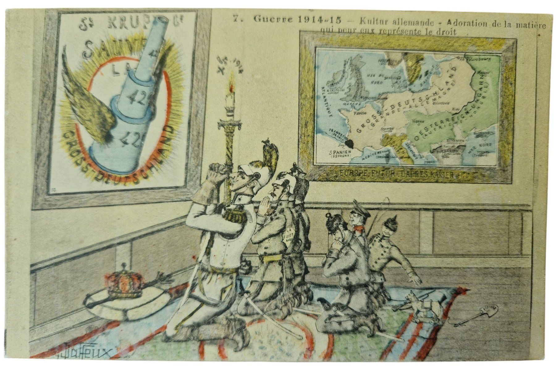 Cartoline postali: Ansichtskarte 1. Weltkrieg politische Satire – Usato da Mörschwil venduto da aik_x8mc
