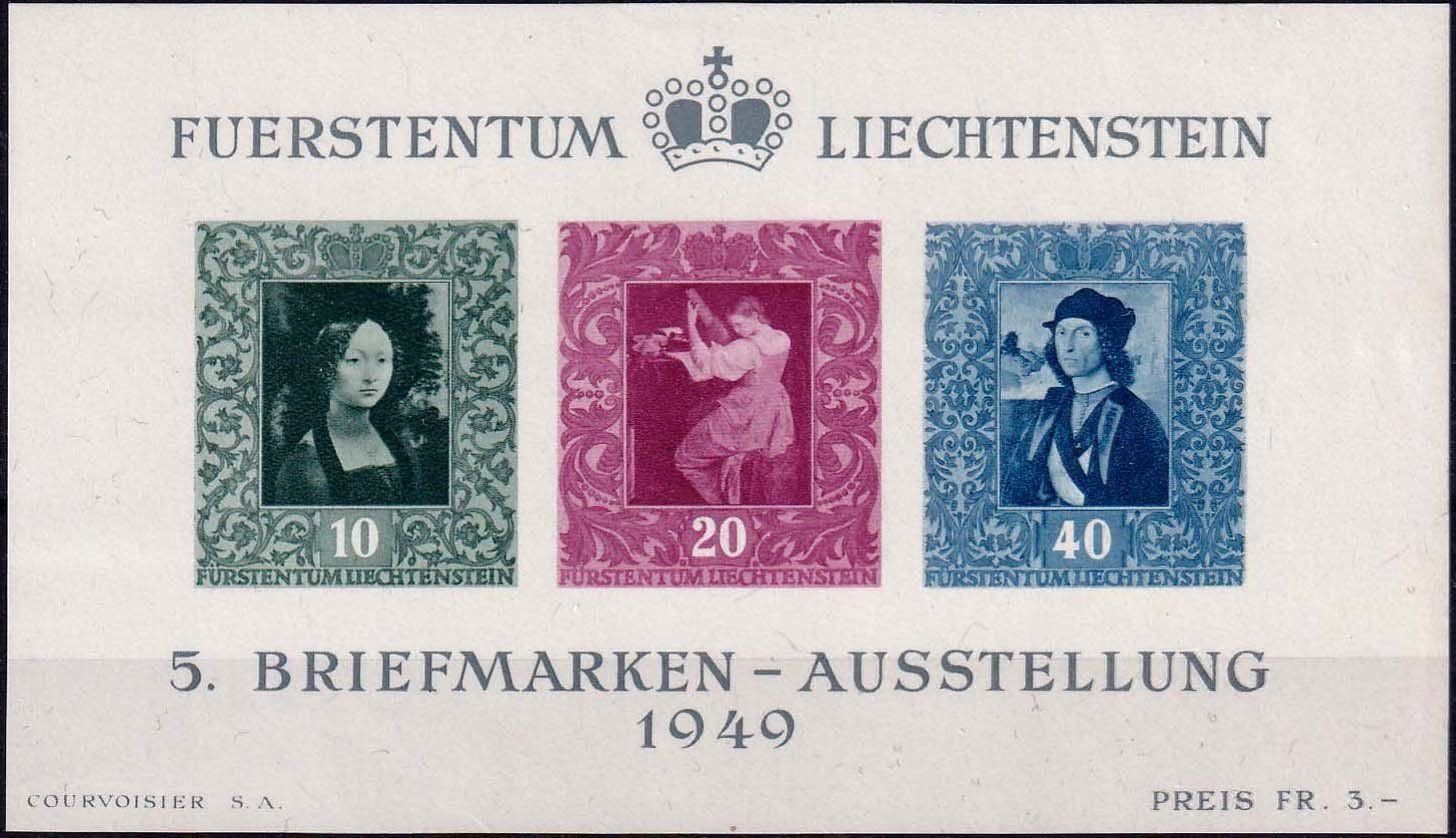 Tutti i francobolli: 1949 LIE, Sonderblock Nr. W23 sauber postfr.**, fehlerfrei. – Nuovo (secondo la descrizione) da Aesch BL venduto da toffifee09