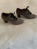 Chaussures à lacets femme style richelieu gris taupe