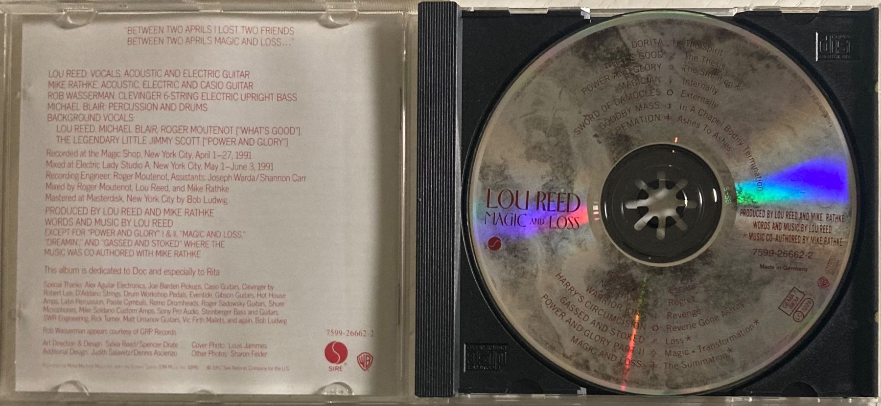 CDs: LOU REED - MAGIC AND LOSS – D'occasion à Poliez-Pittet par Newtown-Records 2