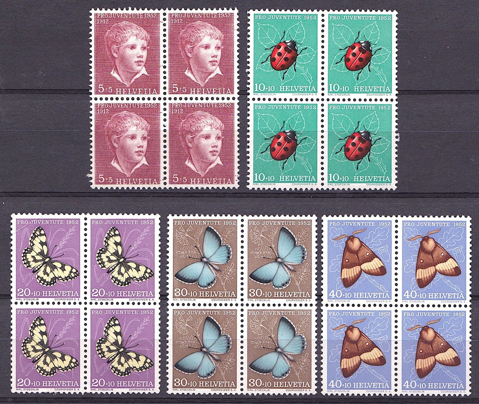 Alle Briefmarken: PJ 1952 im 4er-Block, postfr.** – Neu (gemäss Beschreibung) aus Richterswil von Dyaris2025
