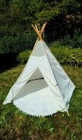 Kinder Tipi Zelt weiss mit Pompons