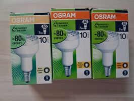 3 X SPARLAMPE OSRAM 7 WATT E 14