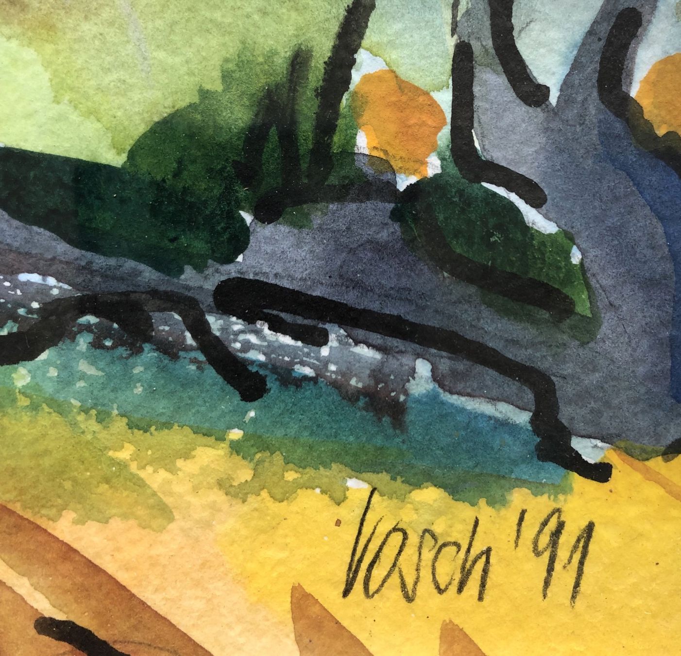 Dipinti: Aquarell signiert - "Olivenbaum" – Usato da Schaffhausen venduto da durruti 2