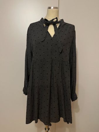 Kleid / Dunkelgrau / gepunktet / S / Mango