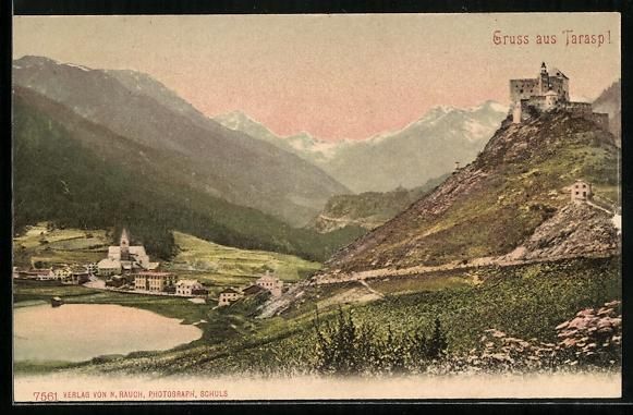Cartes postales: AK Tarasp, Panorama mit Schloss, um 1900 – D'occasion à Berlin par bartko-reher