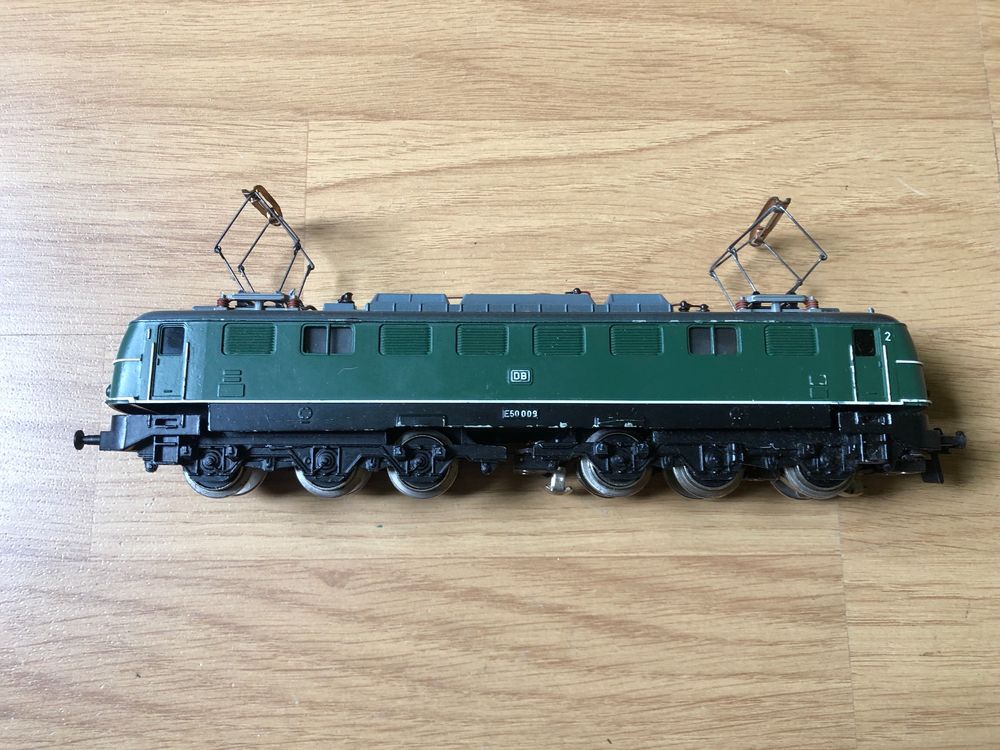 Locomotive électrique Trix HO E 50 009 DB – Époque 3, 1964, éclairage, Moulage Métallique