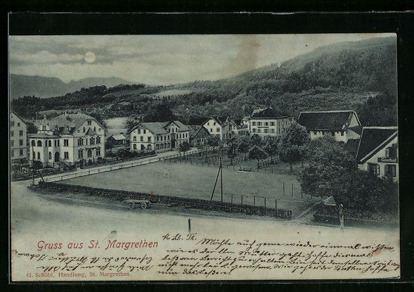 Cartoline postali: Mondschein-AK St. Margrethen, Ortspartie – Usato da Berlin venduto da bartko-reher