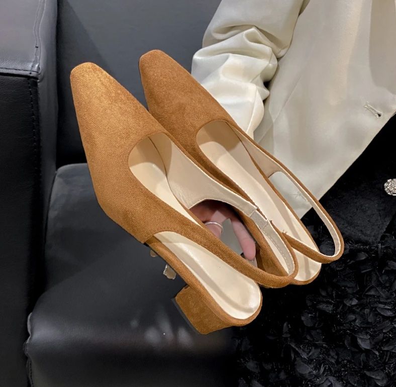 Scarpe da donna: Braune Wildleder Slingback Pumps, Gr. 35 – Usato da Oberkirch LU venduto da petitefashion