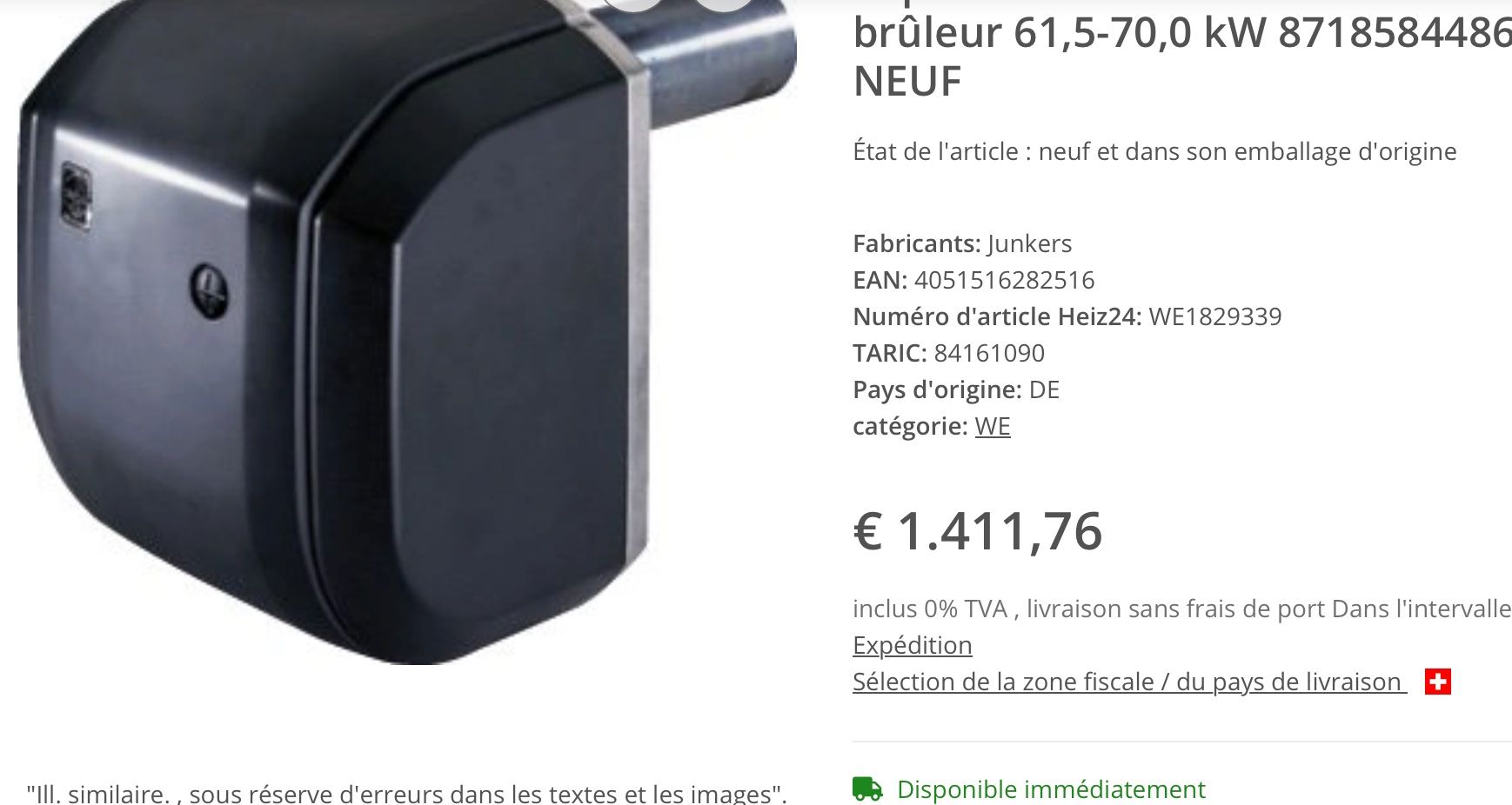 Bosch Radiatori: Brûleur Junkers 27,5-33,0 KW – Usato da Bienne venduto da Daniel_Schader 5