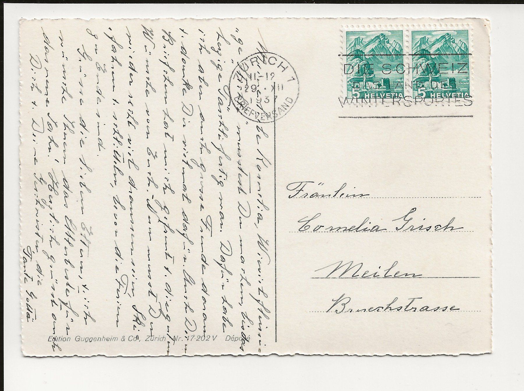 Cartoline postali: AK 1937 Zürich – Usato da Greifensee venduto da 315WDO 1