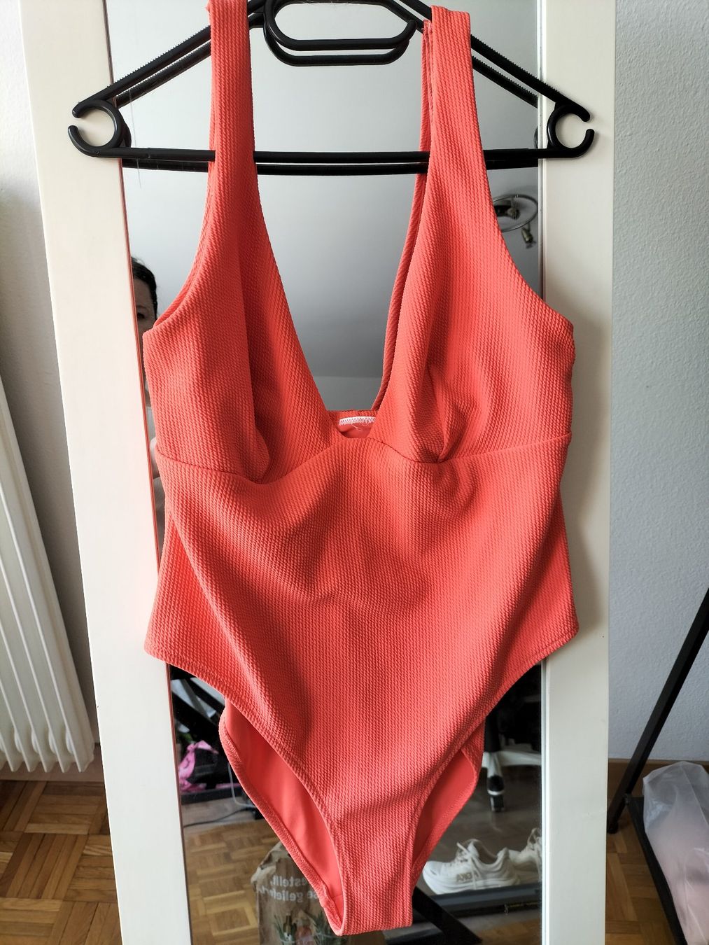 H&M Costumi da bagno & Bikini: Maillot de bain décolleté corail texturé H&M 46 – Usato da Clarens venduto da fashionfou
