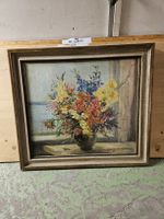 Blumen stillleben Gemälde, Öl auf Leinwand, antik, gerahmt