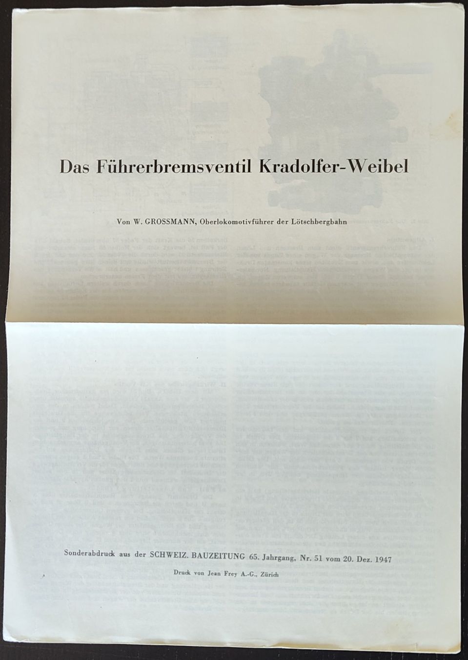 Documenti: Führer-Bremsventil Kradolfer-Weibel 1942 – Usato da Biberist venduto da Slick 6