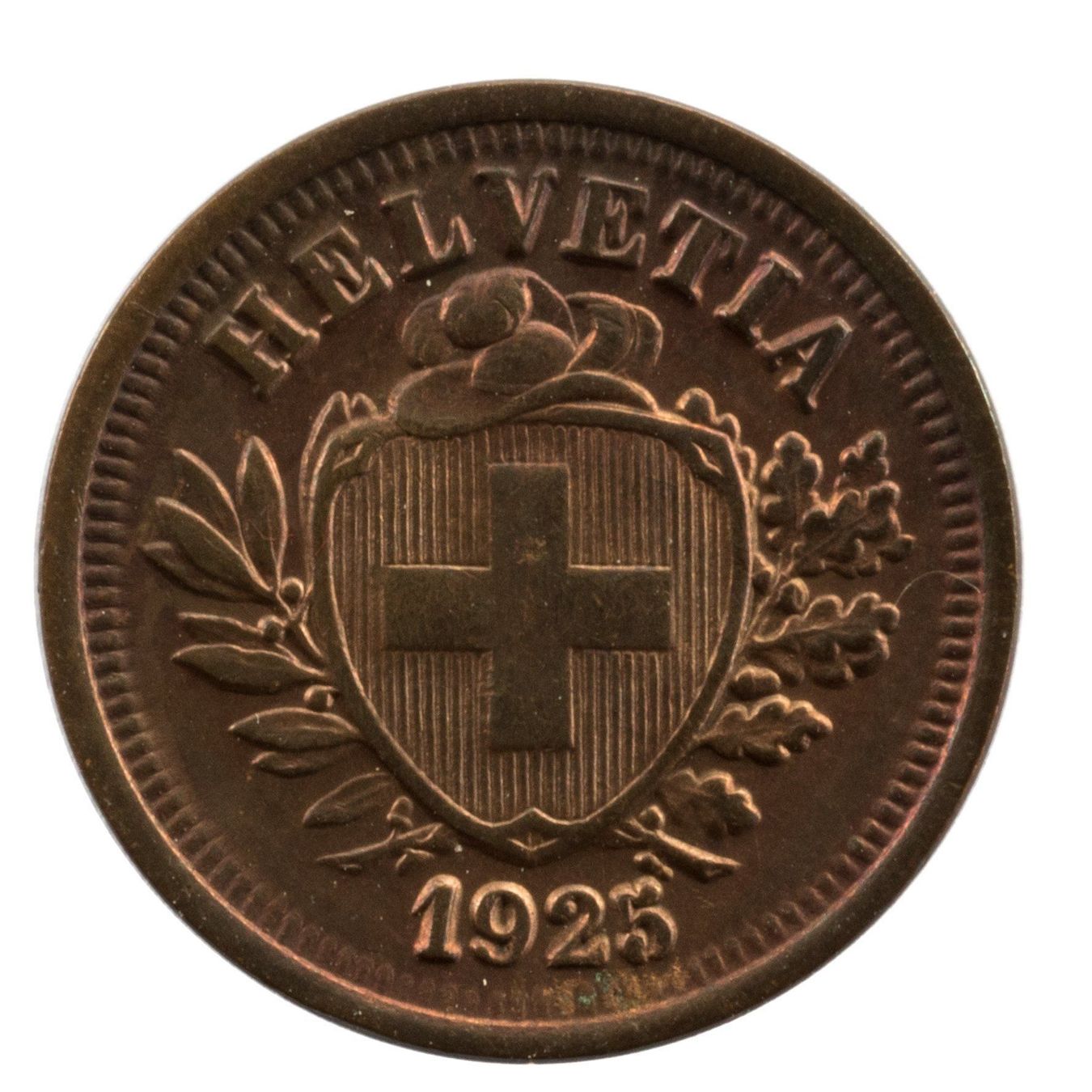 Tutti le monete: Schweiz / Suisse - 1 Rappen - 1925 STGL – Usato da Rotkreuz venduto da Swiss-Coins