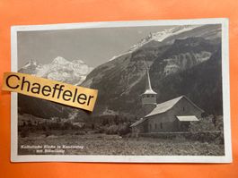Katholische Kirche in Kandersteg mit Blümlisalp.