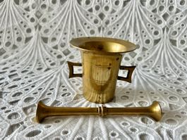 Kleiner Messing Mörser mit Stössel Dekoration