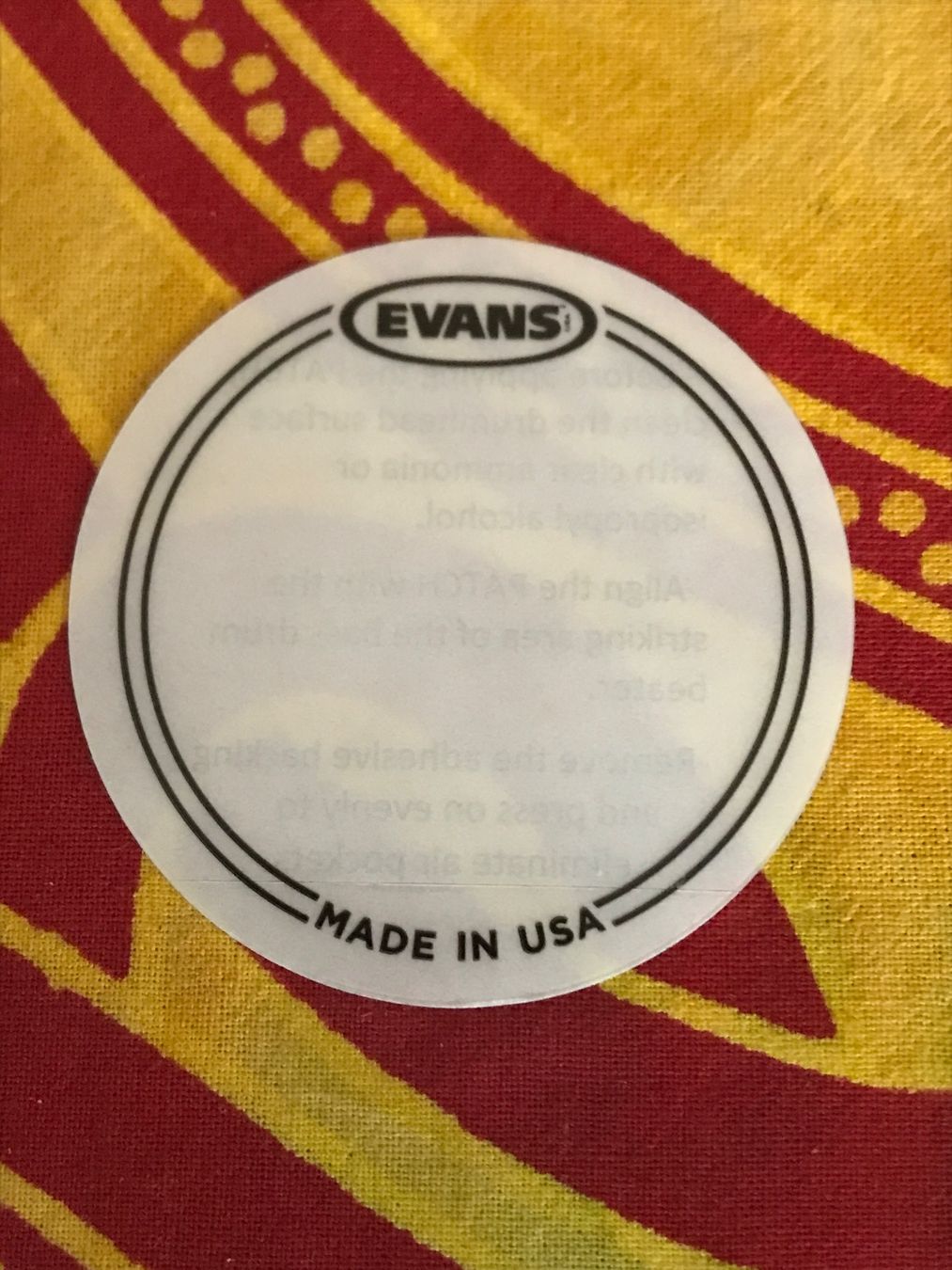 Evans Strumenti musicali: 1 x Evans Kick, Bassdrum Pad, Patch, Schutzaufkleber – Nuovo (secondo la descrizione) da Morschach venduto da burgo007