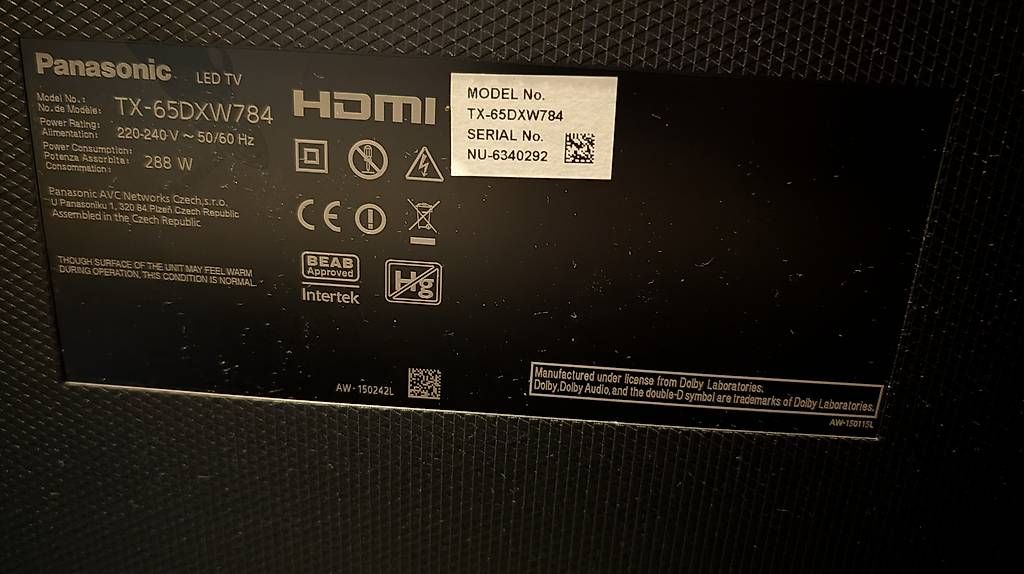 Televisori: Panasonic TX-65DXW784 65 Zoll – Usato da Turgi venduto da abd_f9lm 1