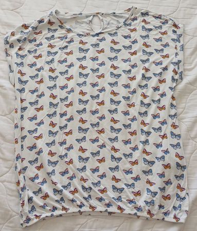 Tom Tailor T-Shirt weiss Schmetterlingsmotiv Grösse 42 