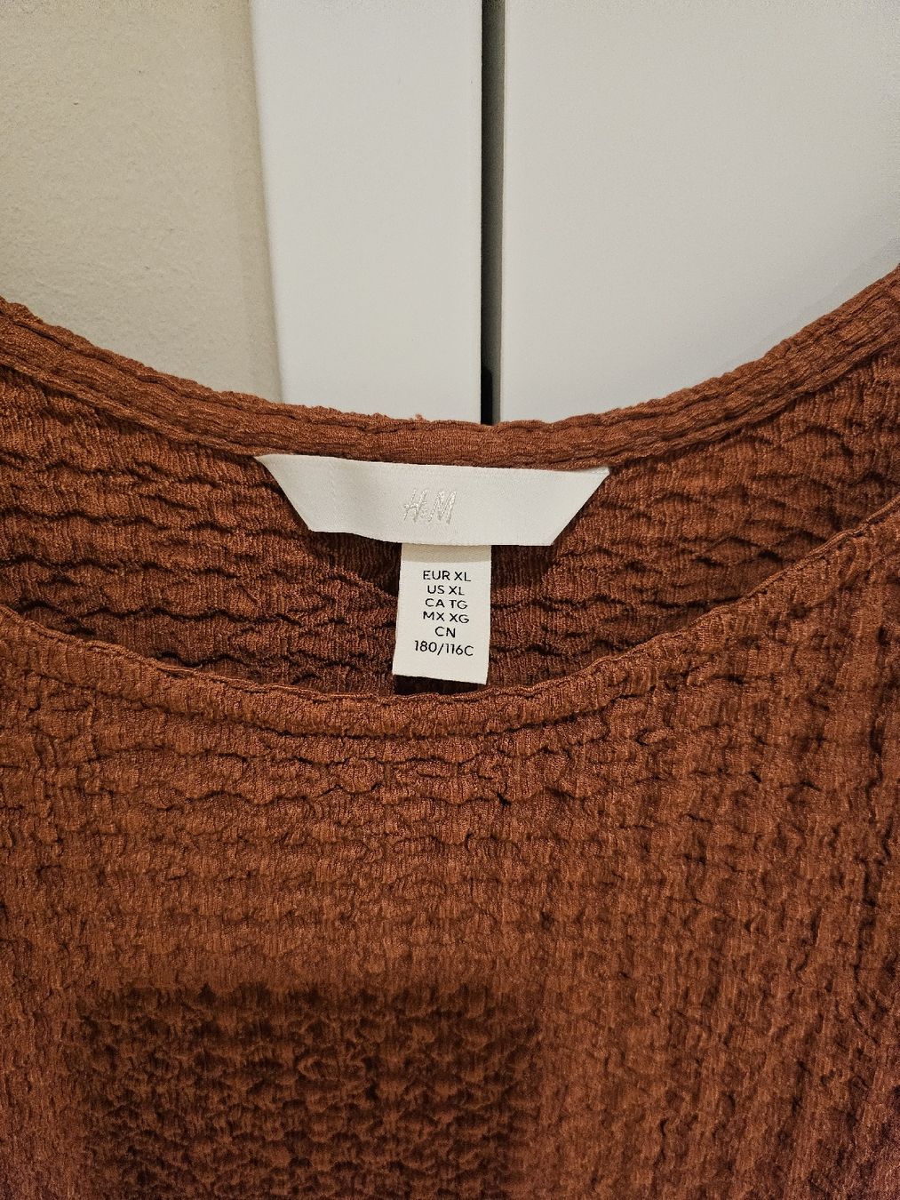 H&M Vestiti: Kleid H&M Waffeloptik rost gr.XL – Usato da Allschwil venduto da na.wi.90 1