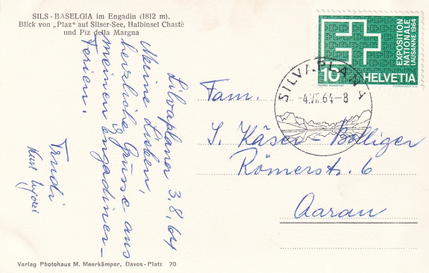 Cartoline postali: Sils-Baselgia - Blick von Plaz /bo – Usato da Hombrechtikon venduto da Rudolf07 1