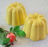 💛 2 Vintage Puddingformen Rössler Keramik glasiert 70er 