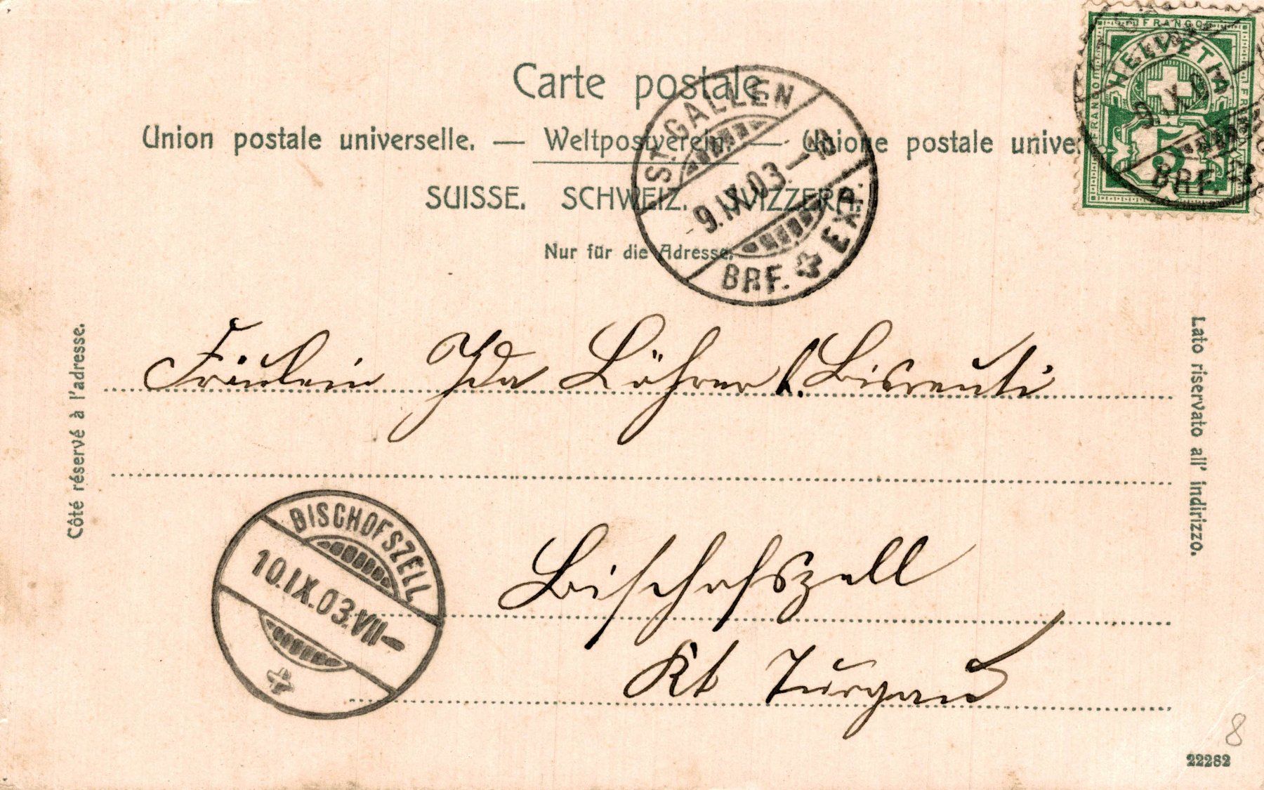 Cartoline postali: Gruss aus St. Gallen. Kantonsspital, Tram – Usato da Bronschhofen venduto da Astore 1