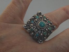 Ring 925 Silber mit echten Türkisen