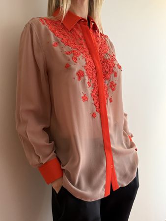 Chemise Roberto Cavalli en soie brodée – Taille 40