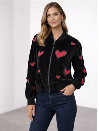Alice + Olivia Velvet Heart Bomber, wie neu, al getragen