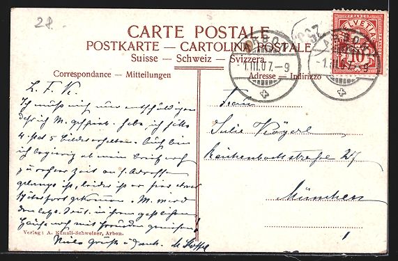 Cartoline postali: AK Arbon, Teilansicht aus der Vogelschau – Usato da Berlin venduto da bartko-reher 1