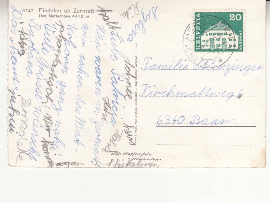 Cartoline postali: Findelen 1967 – Usato da Bürglen TG venduto da StampGraf 1