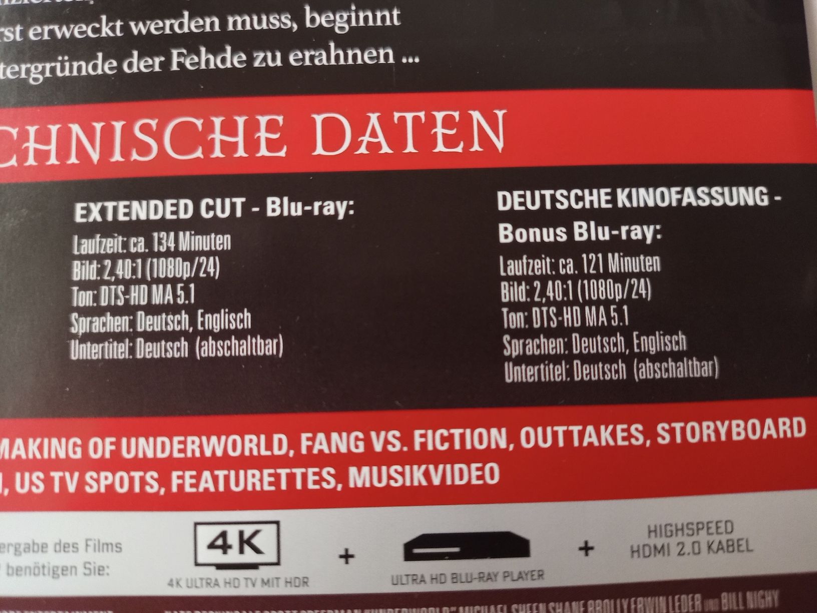 Tous les DVDs: Underworld - Mediabook, 4K UHD – Neuf (Voir description) à Spiez par egonolsen 6