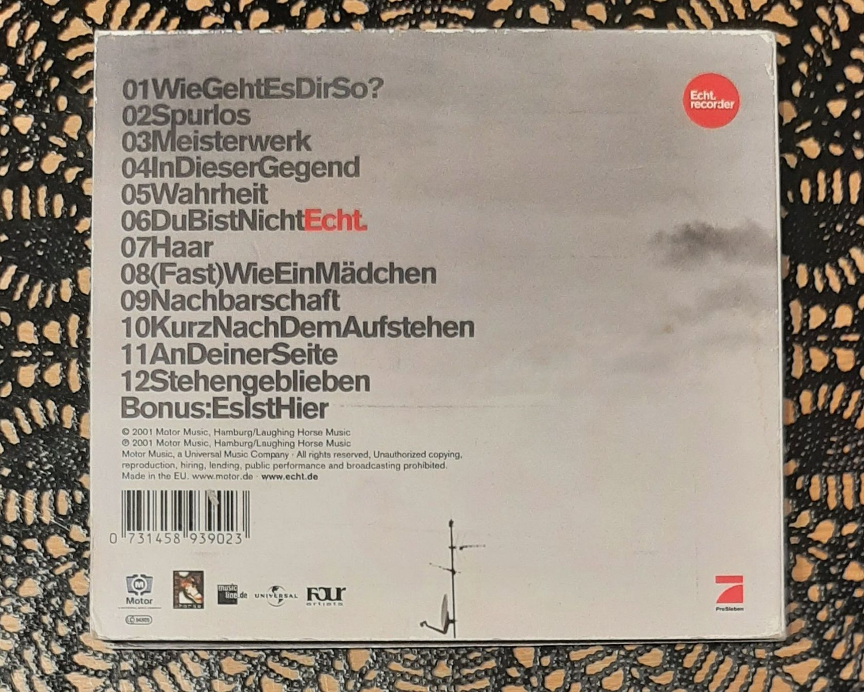 CD: Echt - Recorder, DE Pop Rock CD Album 2001 – Usato da Amriswil venduto da Celini3 1