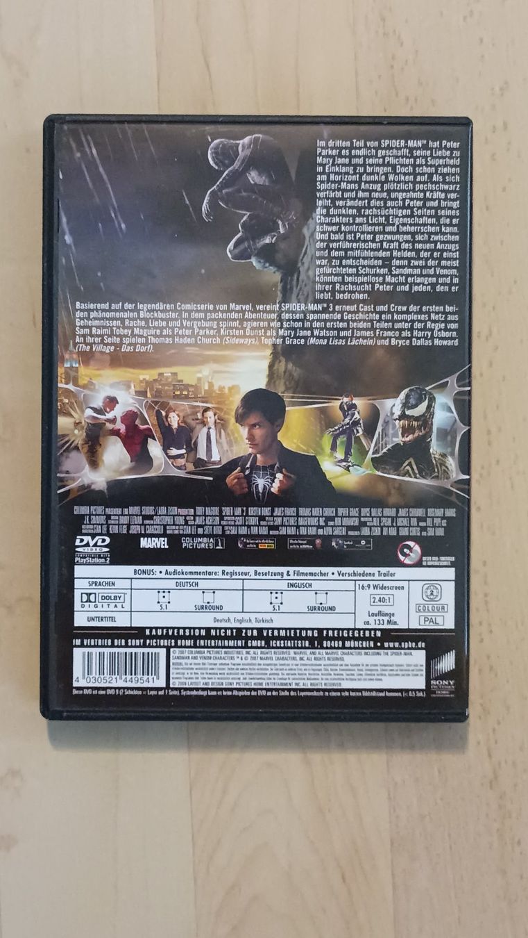 Tutti i DVDs: Spider-Man 3 DVD – Usato da Embrach venduto da S24ch 1