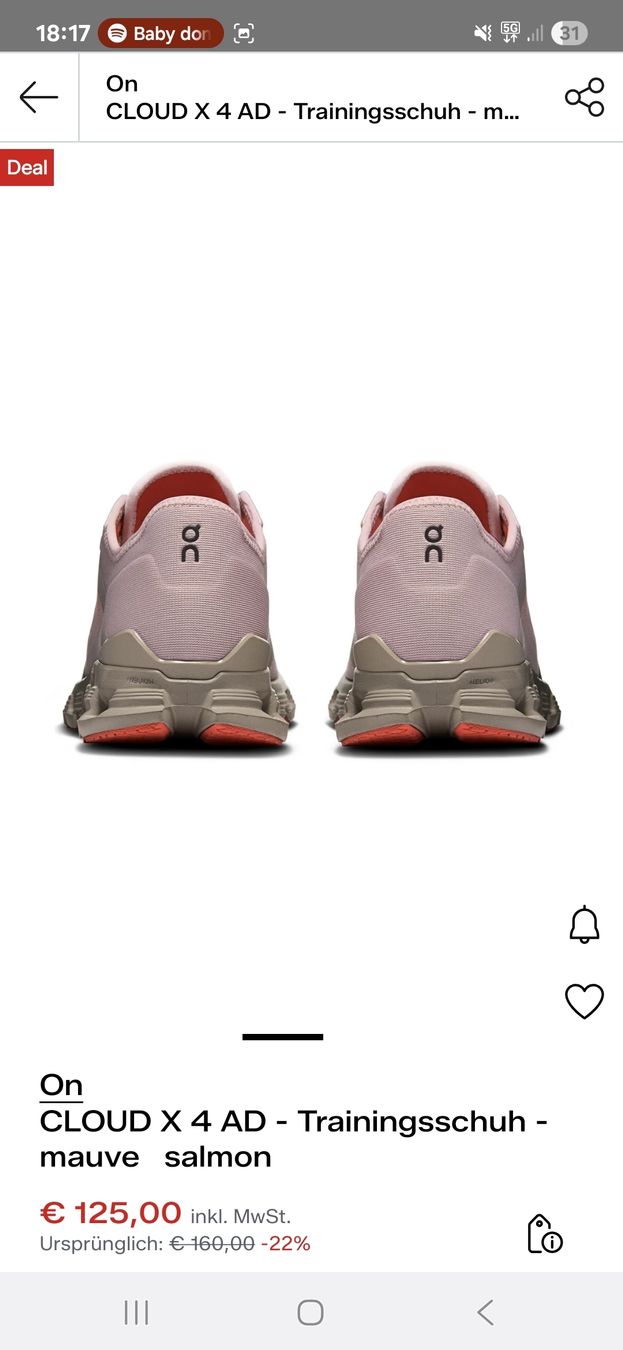 On Chaussures femmes: On Cloud X 4 AD Mauve Salmon – D'occasion à Diegten par Fashion017 2
