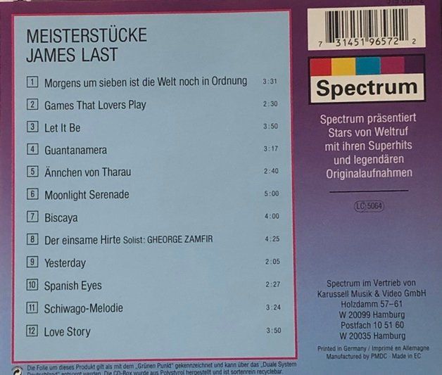CD: James Last – Meisterstücke – Usato da Grüningen venduto da azulverde 1
