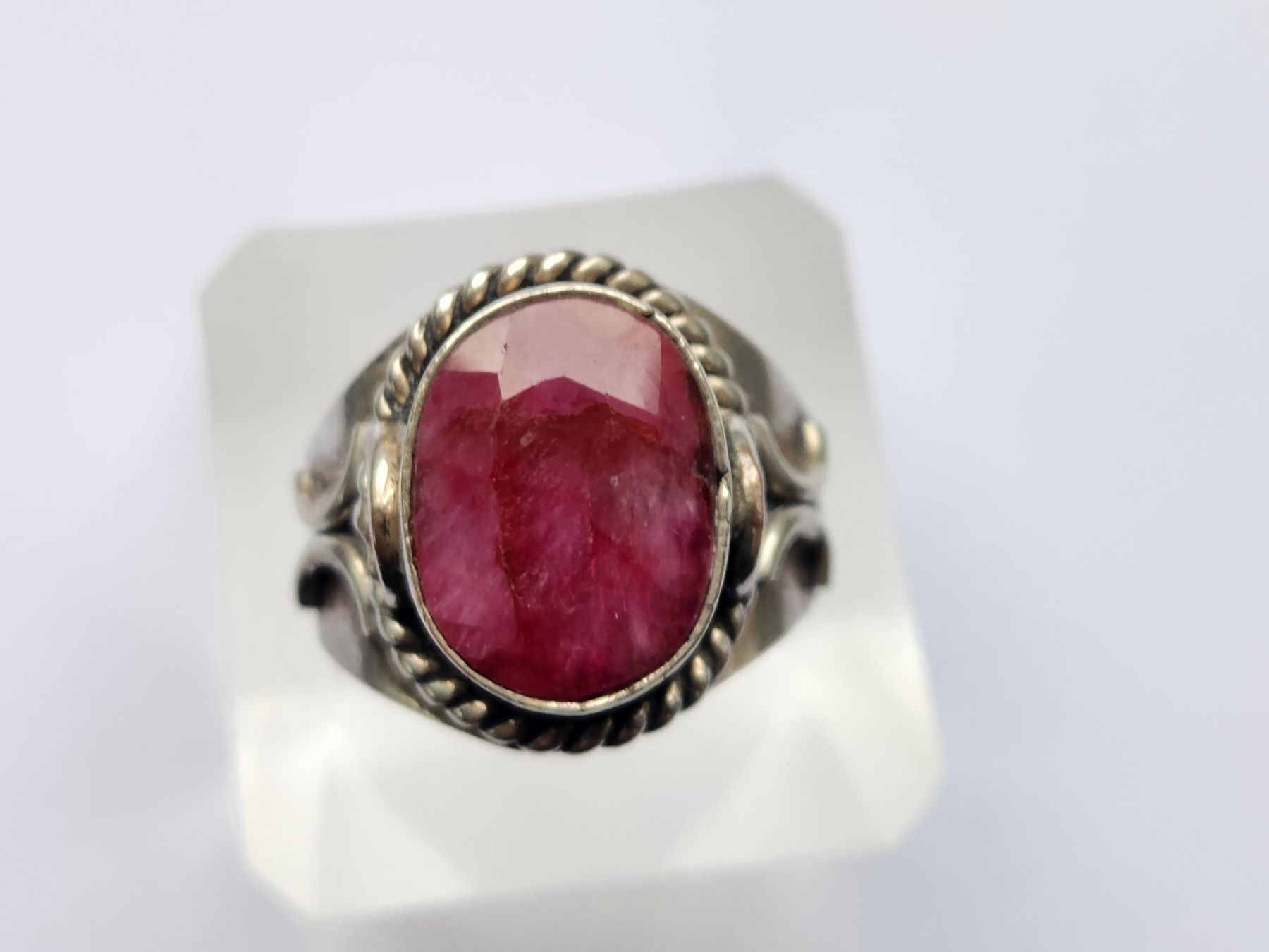 Anelli: Vintage Silberring 925 mit echtem Rubin, Ringgrösse 62 8g – Usato da St. Gallen venduto da GIULESGG 4