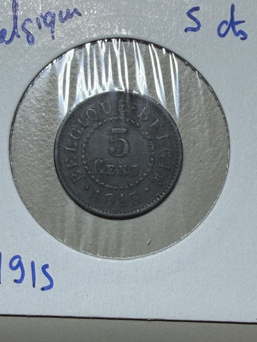Alle Münzen: Belgique - 5 centimes - 1915 – Gebraucht aus Payerne von Mike1682