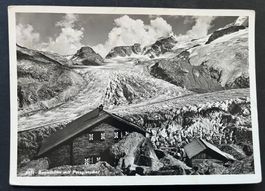 Bovalhütte mit Persgletscher, Bahnpoststempel Räthische Bahn