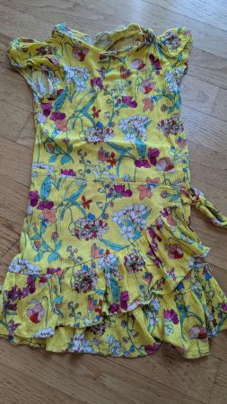 Sommerkleid mit Blumenmuster, Gr. 92, gelb